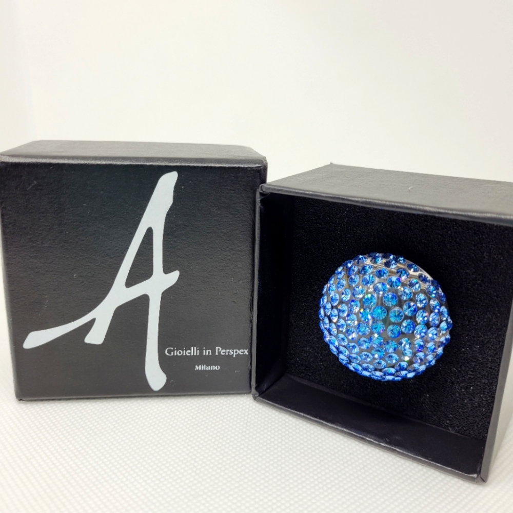 Adreani Gioielli in Perspex Ring sz 7 Blue